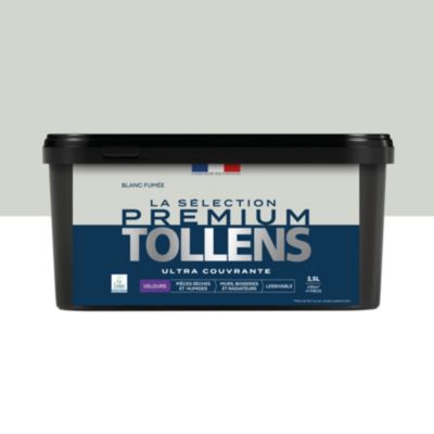 Peinture murs, boiseries et radiateurs blanc fumée velours Tollens Premium 2.5 L