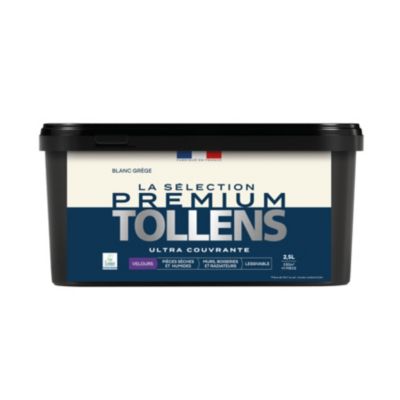 Peinture murs, boiseries et radiateurs blanc grège velours Tollens Premium 2.5 L