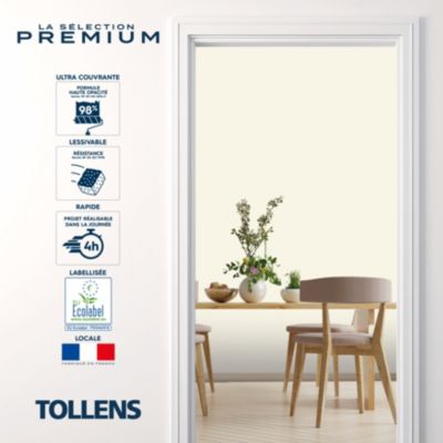 Peinture murs, boiseries et radiateurs blanc grège velours Tollens Premium 2.5 L