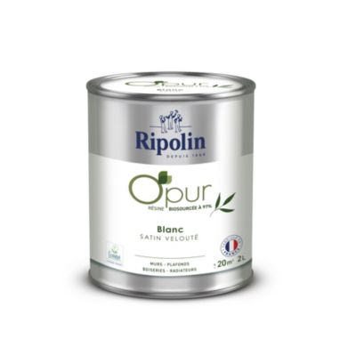 Peinture murs, boiseries et radiateurs blanc satin velouté Ripolin O'pur 2 L