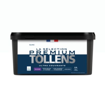 Peinture murs, boiseries et radiateurs blanc velours Tollens Premium 2.5 L