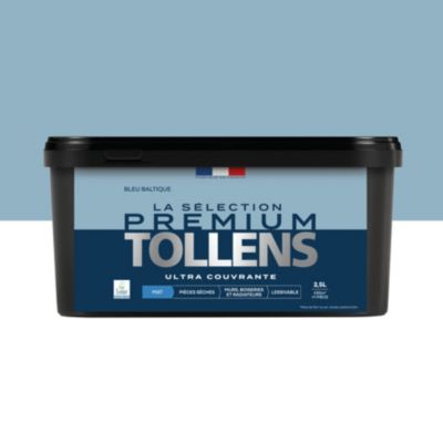 Peinture murs, boiseries et radiateurs bleu baltique mat Tollens Premium 2.5 L
