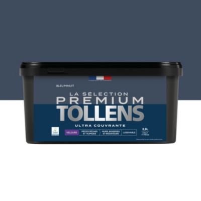 Peinture murs, boiseries et radiateurs bleu minuit velours Tollens Premium 2.5 L