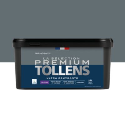 Peinture murs, boiseries et radiateurs gris anthracite velours Tollens Premium 2.5 L