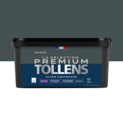 Peinture murs, boiseries et radiateurs gris ardoise velours Tollens Premium 2.5 L