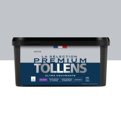 Peinture murs, boiseries et radiateurs gris fer velours Tollens Premium 2.5 L