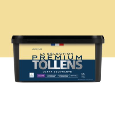 Peinture murs, boiseries et radiateurs jaune maïs velours Tollens Premium 2.5 L