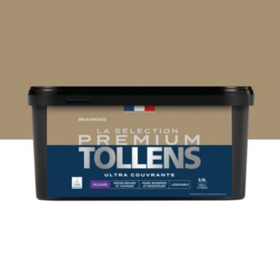 Peinture murs, boiseries et radiateurs marron brun bronze velours Tollens Premium 2.5 L