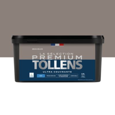 Peinture murs, boiseries et radiateurs marron brun délice mat Tollens Premium 2.5 L