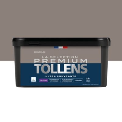 Peinture murs, boiseries et radiateurs marron brun délice velours Tollens Premium 2.5 L