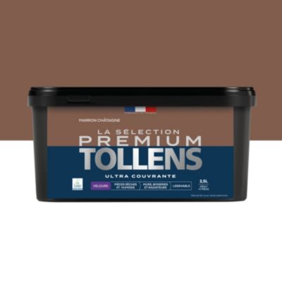 Peinture murs, boiseries et radiateurs marron châtaigne velours Tollens Premium 2.5 L