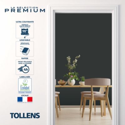 Peinture murs, boiseries et radiateurs noir smoking mat Tollens Premium 2.5 L