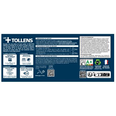 Peinture murs, boiseries et radiateurs noir smoking mat Tollens Premium 2.5 L