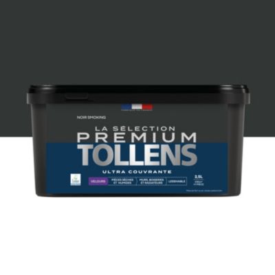 Peinture murs, boiseries et radiateurs noir smoking velours Tollens Premium 2.5 L