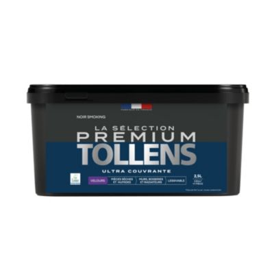 Peinture murs, boiseries et radiateurs noir smoking velours Tollens Premium 2.5 L