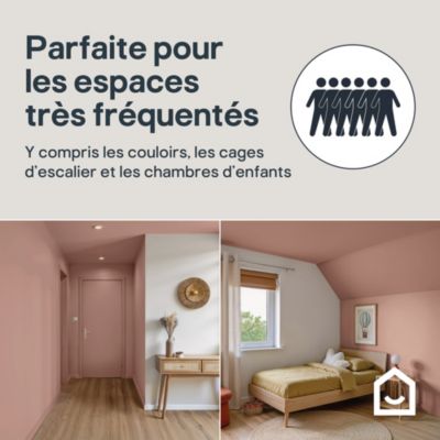 Peinture murs, boiseries et radiateurs orange terracotta totana velours GoodHome Premium 2.5 L