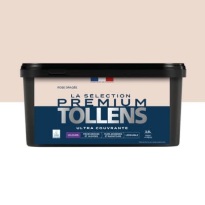 Peinture murs, boiseries et radiateurs rose dragée velours Tollens Premium 2.5 L