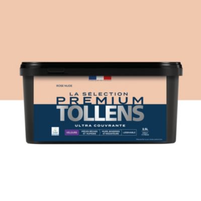 Peinture murs, boiseries et radiateurs rose nude velours Tollens Premium 2.5 L