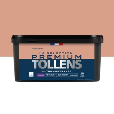 Peinture murs, boiseries et radiateurs rose sahara velours Tollens Premium 2.5 L