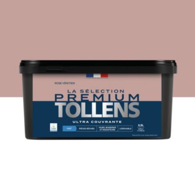 Peinture murs, boiseries et radiateurs rose vénitien mat Tollens Premium 2.5 L