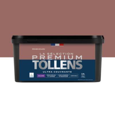 Peinture murs, boiseries et radiateurs rouge acajou velours Tollens Premium 2.5 L