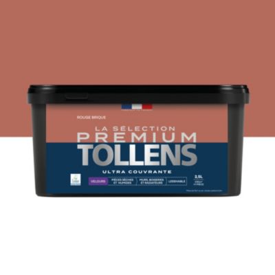 Peinture murs, boiseries et radiateurs rouge brique velours Tollens Premium 2.5 L