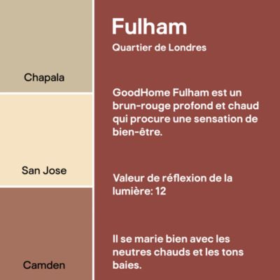 Peinture murs, boiseries et radiateurs rouge fulham mat GoodHome Premium 2.5 L