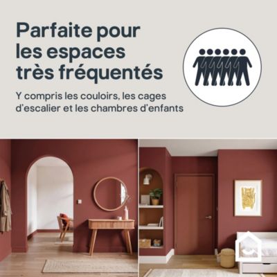 Peinture murs, boiseries et radiateurs rouge fulham velours GoodHome Premium 2.5 L
