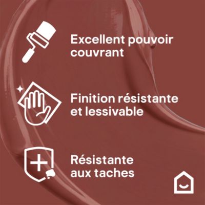 Peinture murs, boiseries et radiateurs rouge fulham velours GoodHome Premium 2.5 L