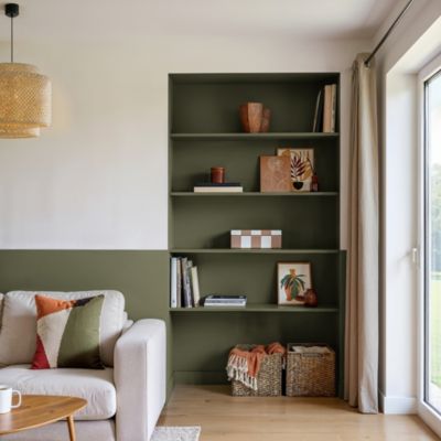 Peinture murs, boiseries et radiateurs vert coragh velours GoodHome Premium 2.5 L