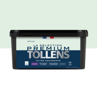 Peinture murs, boiseries et radiateurs vert d'eau velours Tollens Premium 2.5 L
