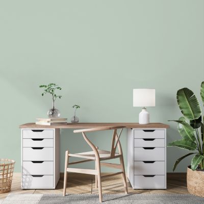 Peinture murs, boiseries et radiateurs vert palatino satin velouté Ripolin O'pur 2 L