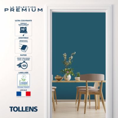 Peinture murs, boiseries et radiateurs vert paon velours Tollens ...