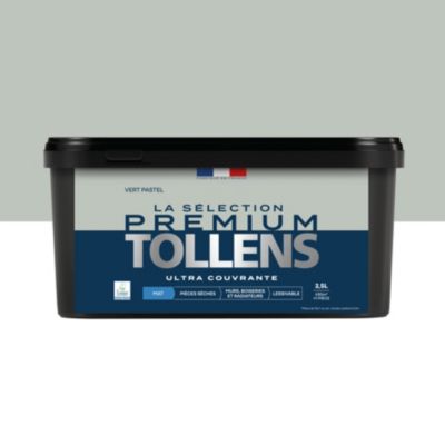 Peinture murs, boiseries et radiateurs vert pastel mat Tollens Premium 2.5 L