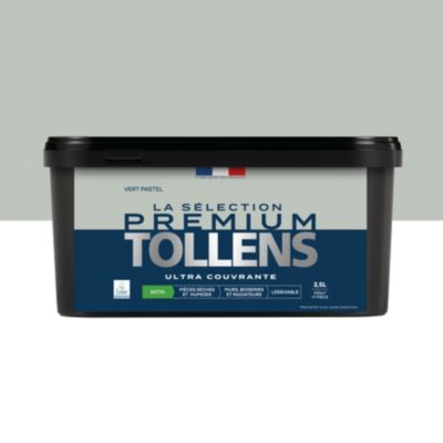 Peinture murs, boiseries et radiateurs vert pastel satin Tollens Premium 2.5 L