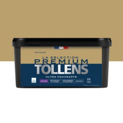 Peinture murs, boiseries et radiateurs vert soufre velours Tollens Premium 2.5 L