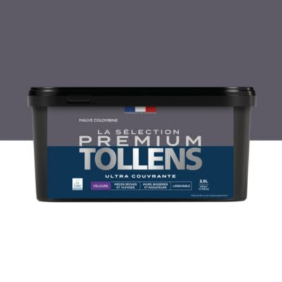 Peinture murs, boiseries et radiateurs violet mauve colombine velours Tollens Premium 2.5 L