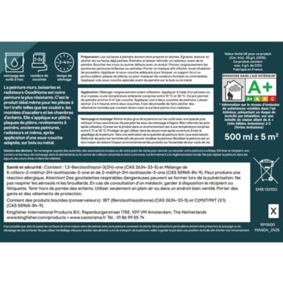 Peinture murs, boiseries et radiateurs violet morioka mat GoodHome Premium 0.5 L