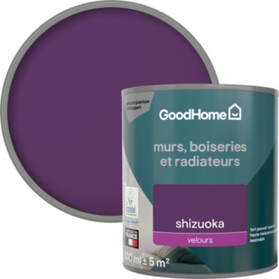 Peinture murs, boiseries et radiateurs violet shizuoka velours GoodHome Premium 0.5 L