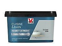 Peinture murs cuisine et bain Resist'Extreme V33 satin gris galet 2L