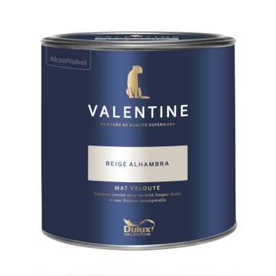 Peinture murs et boiseries beige alhambra Dulux Valentine Mat Velouté 2 L