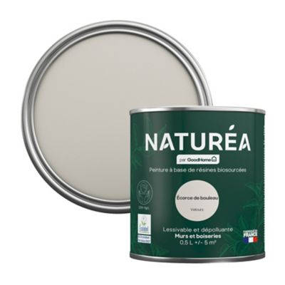 Peinture murs et boiseries beige écorce de bouleau velours GoodHome Naturéa 0.5 L
