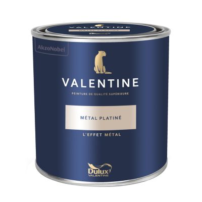 Peinture murs et boiseries beige métal Platiné Dulux Valentine L'Effet Métal 1 L