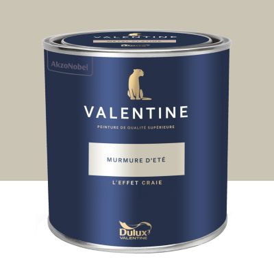 Peinture murs et boiseries beige murmure d'été Dulux Valentine L'Effet craie 1 L