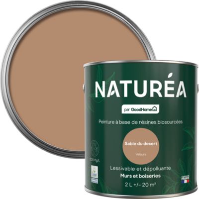 Peinture murs et boiseries beige sable du desert velours GoodHome Naturéa 2 L