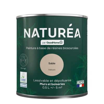 Peinture murs et boiseries beige sable velours GoodHome Naturéa 0.5 L