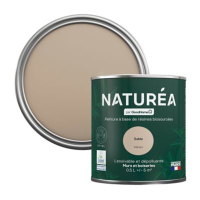 Peinture murs et boiseries beige sable velours GoodHome Naturéa 0.5 L