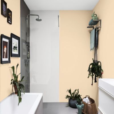 Peinture murs et boiseries blanc le crème satin Dulux Valentine Si Simple ! 2.5 L