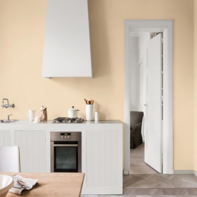 Peinture murs et boiseries blanc le crème satin Dulux Valentine Si Simple ! 2.5 L