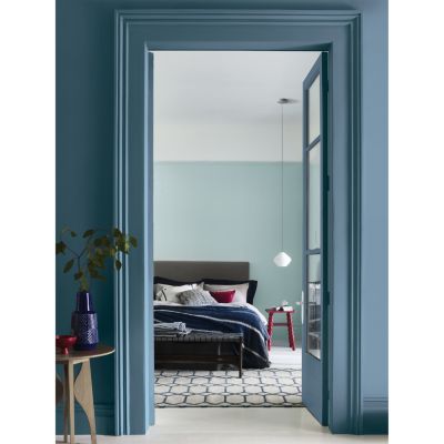 Peinture murs et boiseries bleu divin Dulux Valentine Mat Velouté 2 L